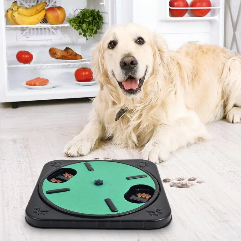 KFX-1196989 Interactive Pet Scratch Board with Food Storage and 360 Rotating Design for Nail Trimming and Scratching