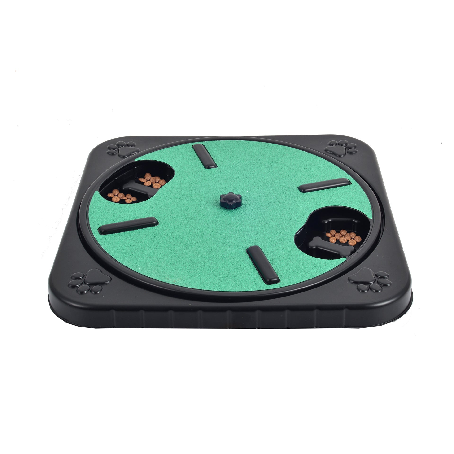 KFX-1196989 Interactive Pet Scratch Board with Food Storage and 360 Rotating Design for Nail Trimming and Scratching
