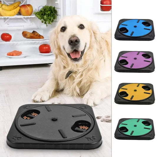 KFX-1196989 Interactive Pet Scratch Board with Food Storage and 360 Rotating Design for Nail Trimming and Scratching