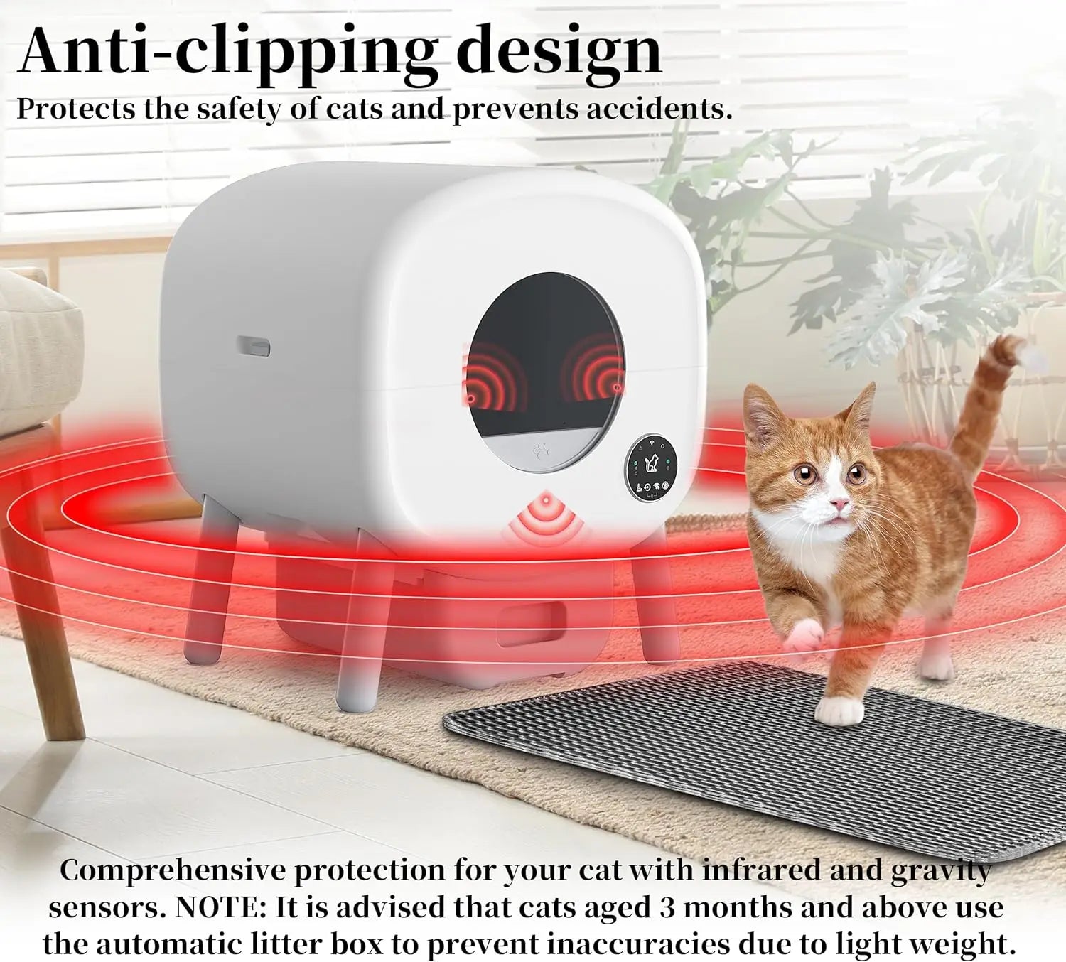 KFX-119955 Automatic Self-Cleaning Cat Litter Box with APP Control and Dual Safety Sensors - 76L Capacity