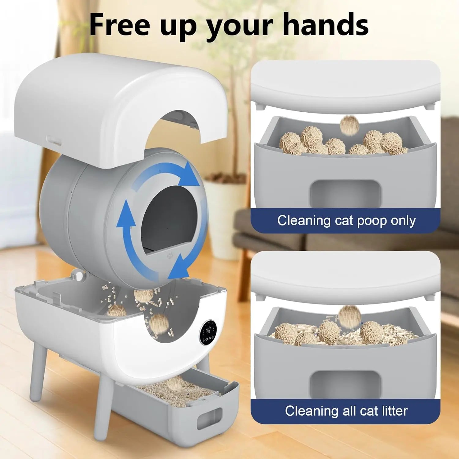 KFX-119955 Automatic Self-Cleaning Cat Litter Box with APP Control and Dual Safety Sensors - 76L Capacity