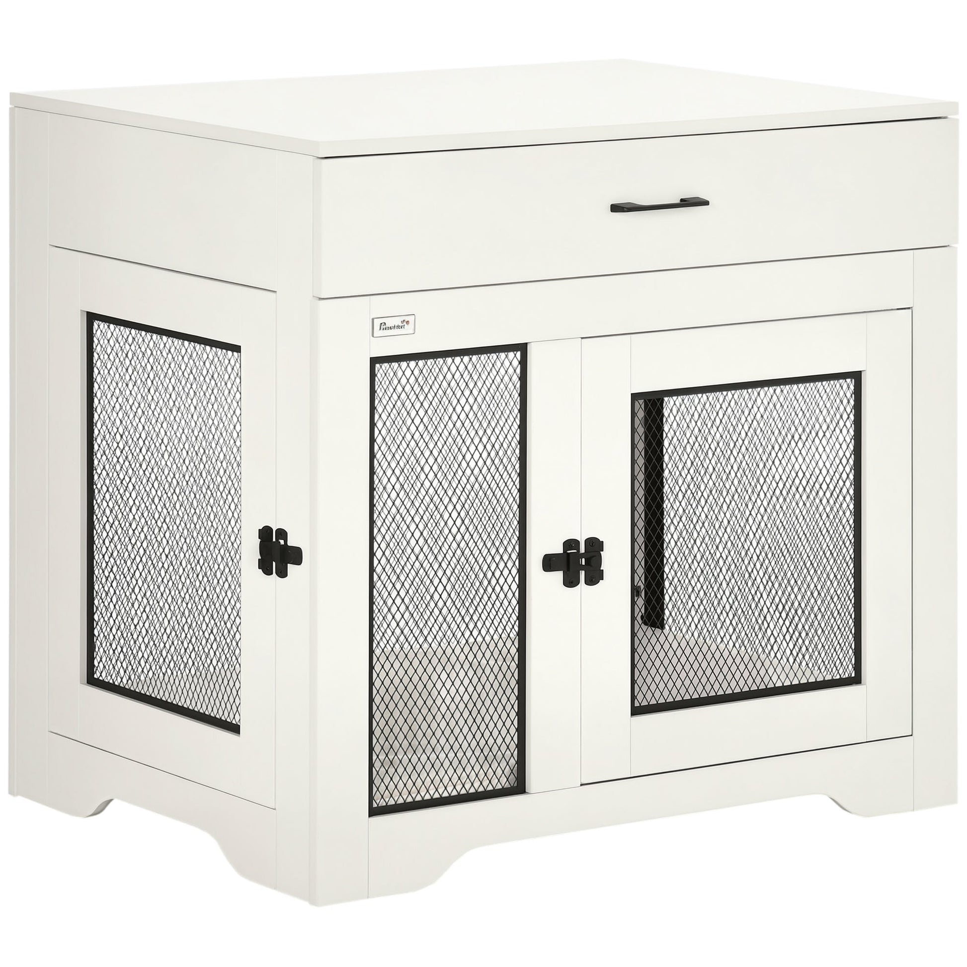 KFX-1199805 Stylish Indoor Dog Crate with Soft Water-Resistant Cushion and Storage Drawer, Suitable for Small Dogs