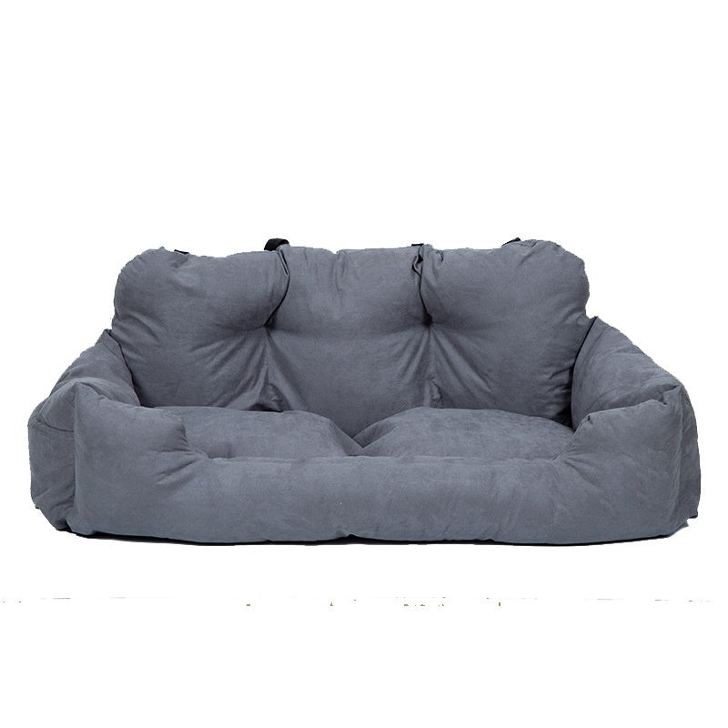 KFX-1200189 Pet Supplies Car Sofa Dog Kennel in Gray and Blue Cotton