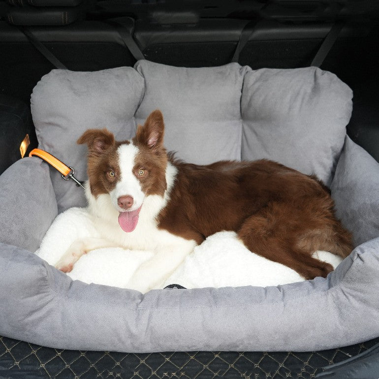 KFX-1200189 Pet Supplies Car Sofa Dog Kennel in Gray and Blue Cotton