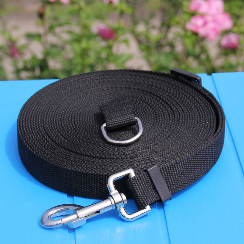 KFX-1201725 15m Nylon Traction Rope for Dogs – Durable Pet Leash in Blue, Black, and Red
