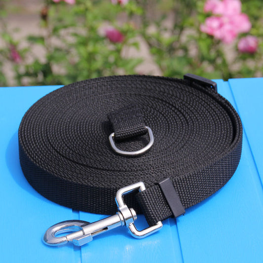 KFX-1201725 15m Nylon Traction Rope for Dogs – Durable Pet Leash in Blue, Black, and Red