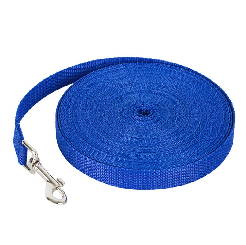 KFX-1201725 15m Nylon Traction Rope for Dogs – Durable Pet Leash in Blue, Black, and Red