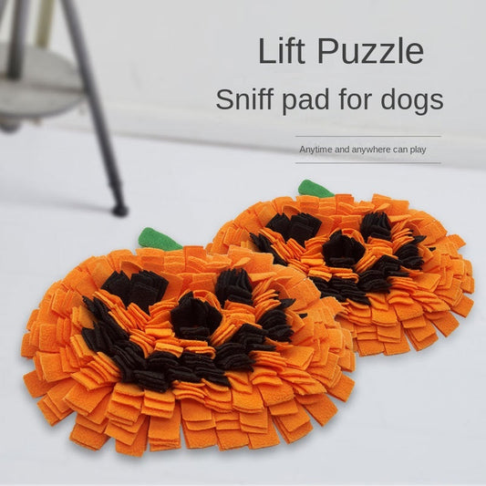 KFX-1203389 Festive Pumpkin Dog Sniffing Mat for Anti-Choking Slow Feeding and Training