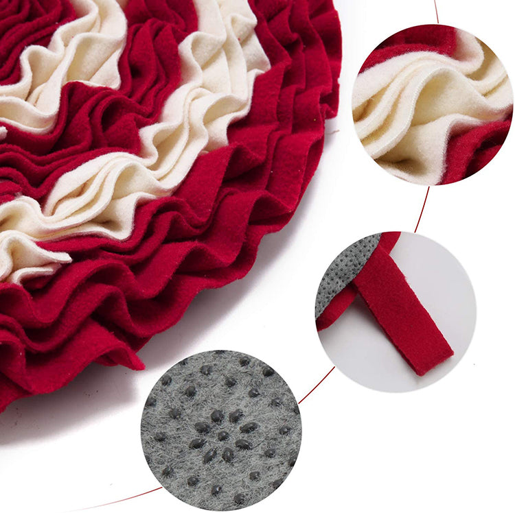 KFX-1203773 Sniffing Mat for Dogs - Flannel Slow Feed Training Pad with Non-Slip Base, 45 cm Diameter