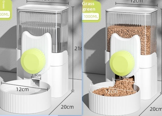 KFX-1205693 Automatic Pet Feeder and Water Dispenser Set - 1000 ml for Cats - Multiple Colors Available
