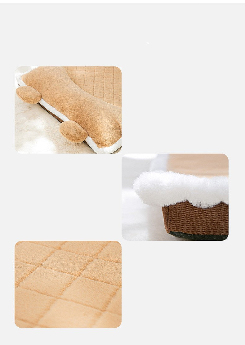 KFX-1205949 Universal Removable and Washable Four Seasons Pet Bed in Brown - Available in Multiple Sizes