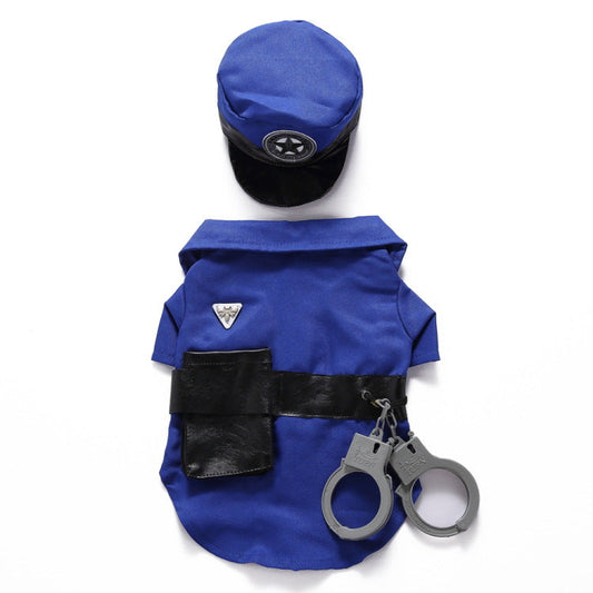 KFX-1206077 Funny Police Costume Set for Dogs - Polyester Halloween Outfit, Sizes S to XL