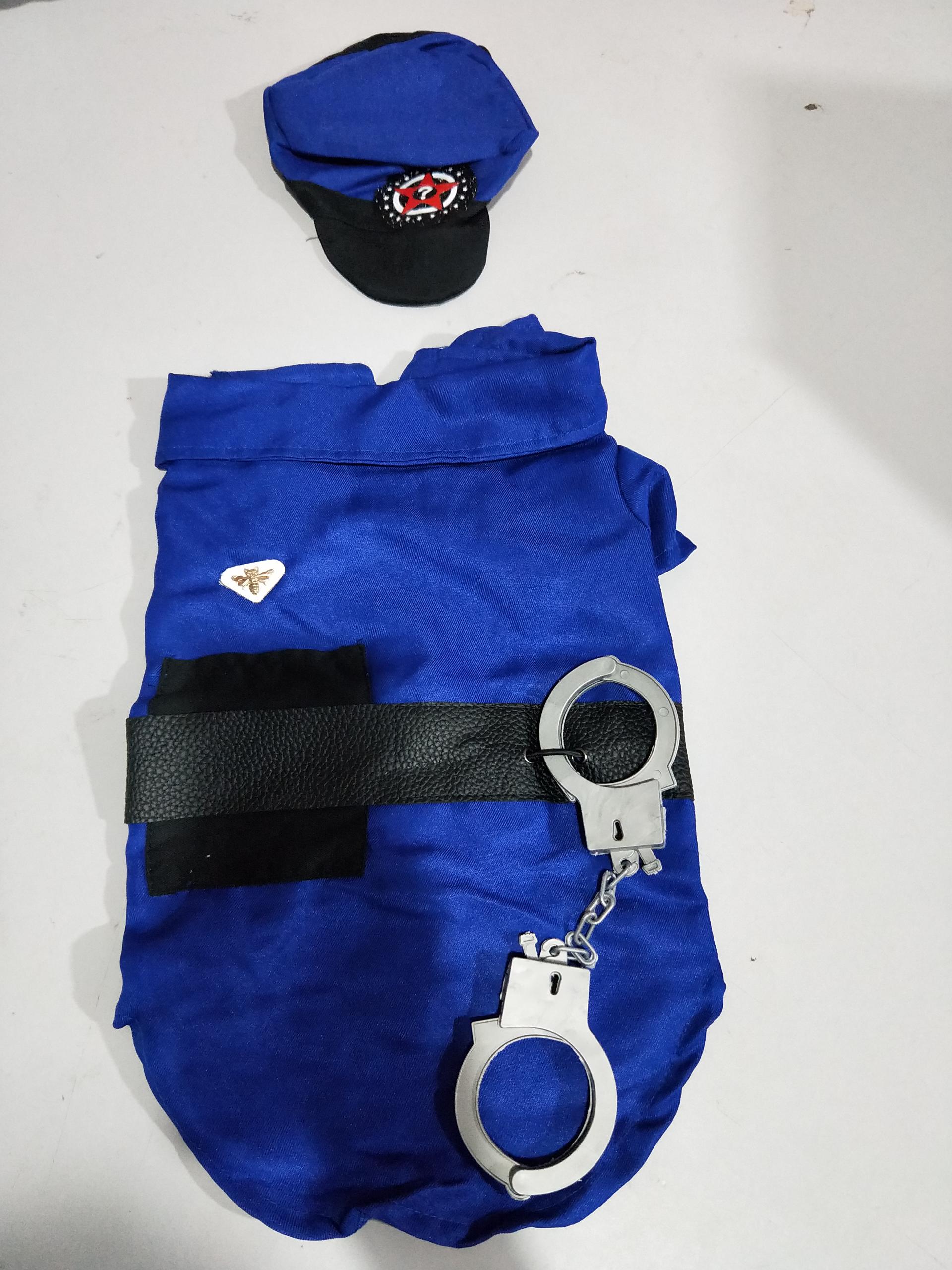 KFX-1206077 Funny Police Costume Set for Dogs - Polyester Halloween Outfit, Sizes S to XL