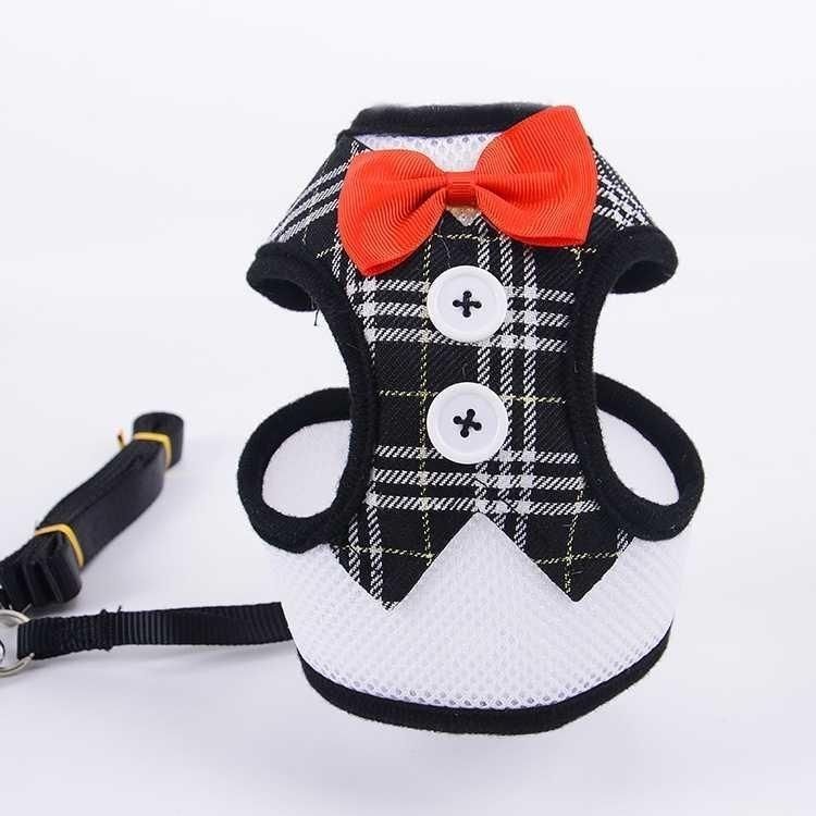KFX-1208253 Rope Vest Harness with Leash for Small and Medium Dogs – Nylon Chest Strap in Various Colors