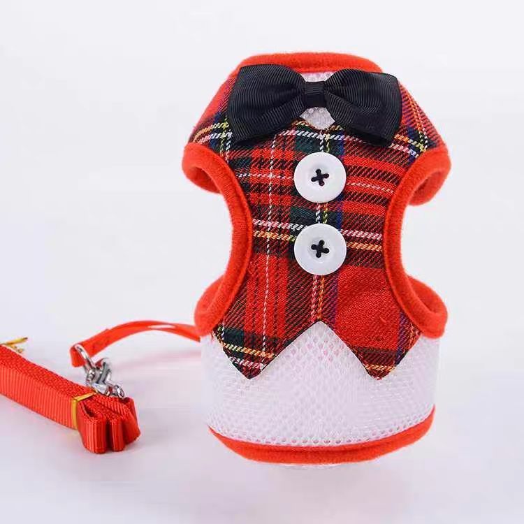 KFX-1208253 Rope Vest Harness with Leash for Small and Medium Dogs – Nylon Chest Strap in Various Colors