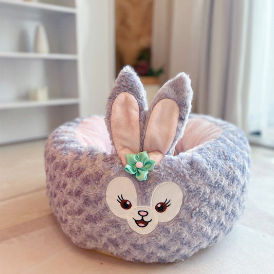 KFX-1209149 Cartoon Red Panda Plush Pet Nest Cushion for Autumn and Winter - Round Bed in Three Sizes