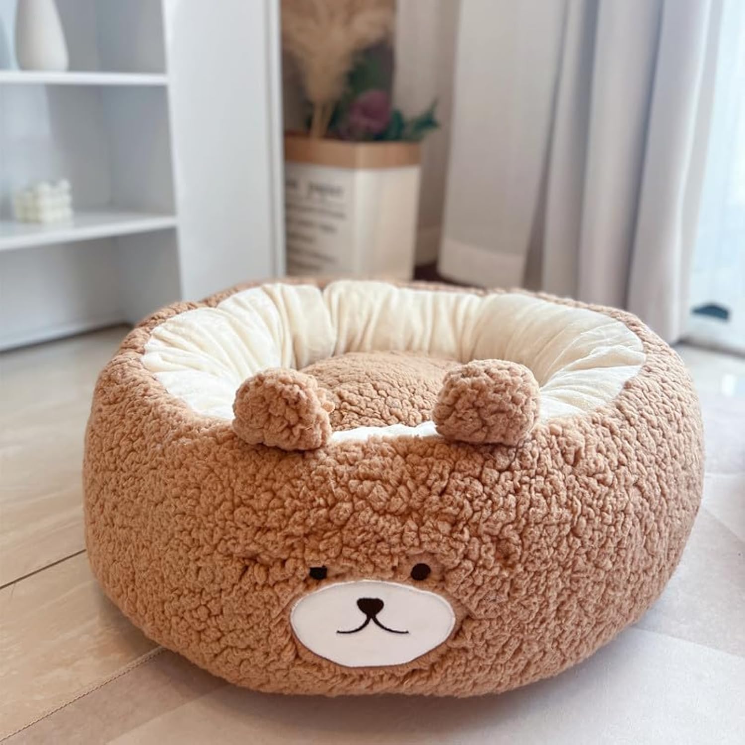KFX-1209149 Cartoon Red Panda Plush Pet Nest Cushion for Autumn and Winter - Round Bed in Three Sizes