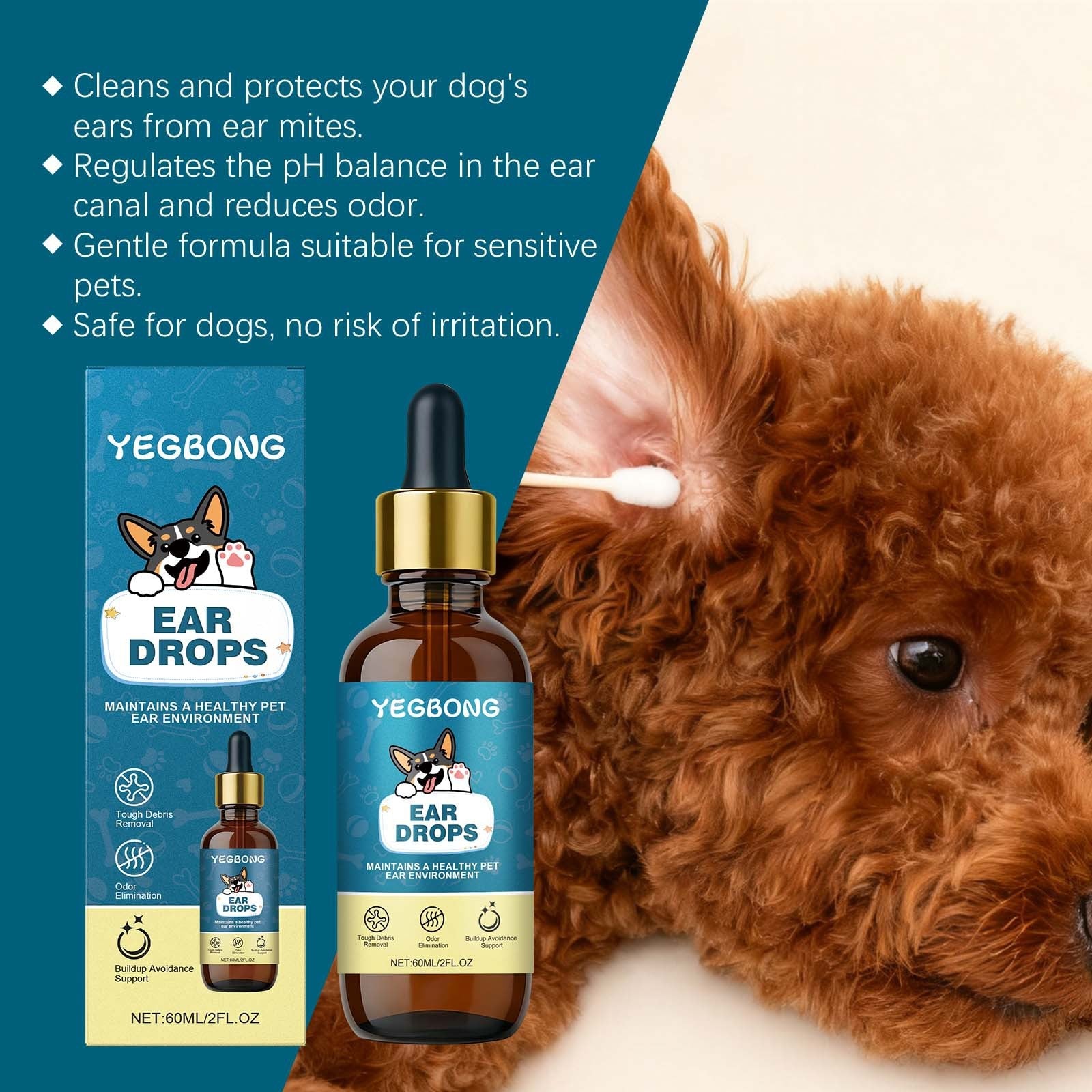 KFX-1209533 Gentle Dog Ear Care Drops with Chamomile and Natural Extracts