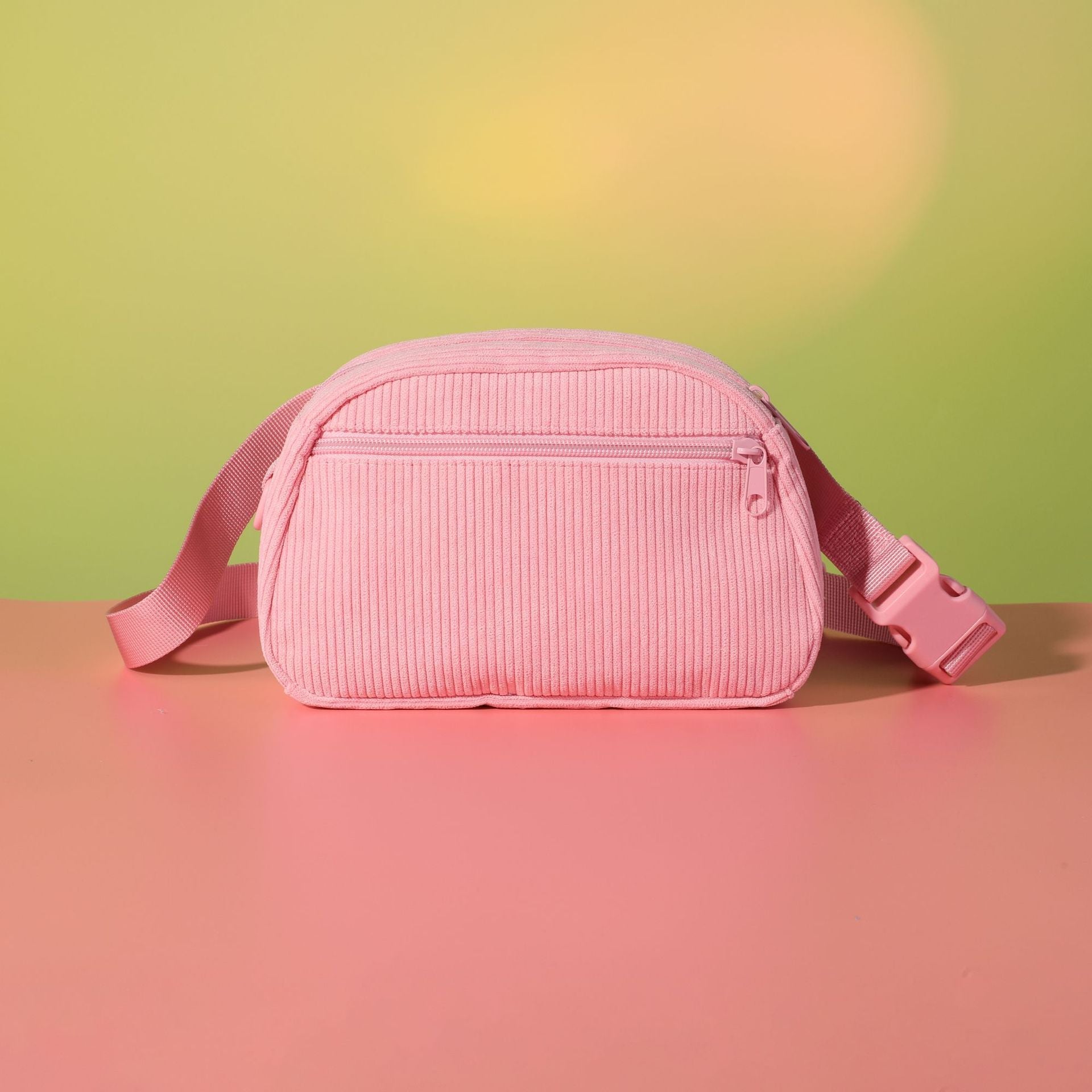 KFX-1209661 Cherry Blossom Pink Corduroy Pet Walking Set with Collar, Leash, Chest Harness & Mini Backpack