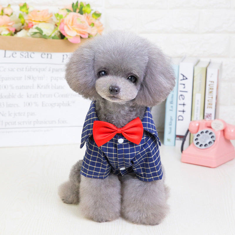 KFX-1210045 Plaid Dog Shirt for Small Pets - Comfortable Silk, Satin, and Velvet Blend, Sizes S to XXL