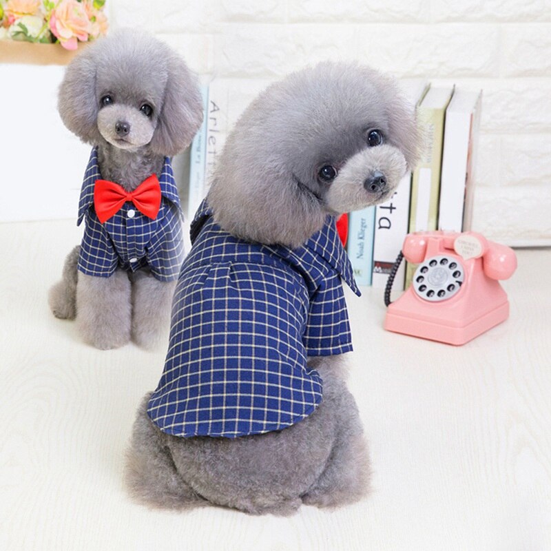 KFX-1210045 Plaid Dog Shirt for Small Pets - Comfortable Silk, Satin, and Velvet Blend, Sizes S to XXL