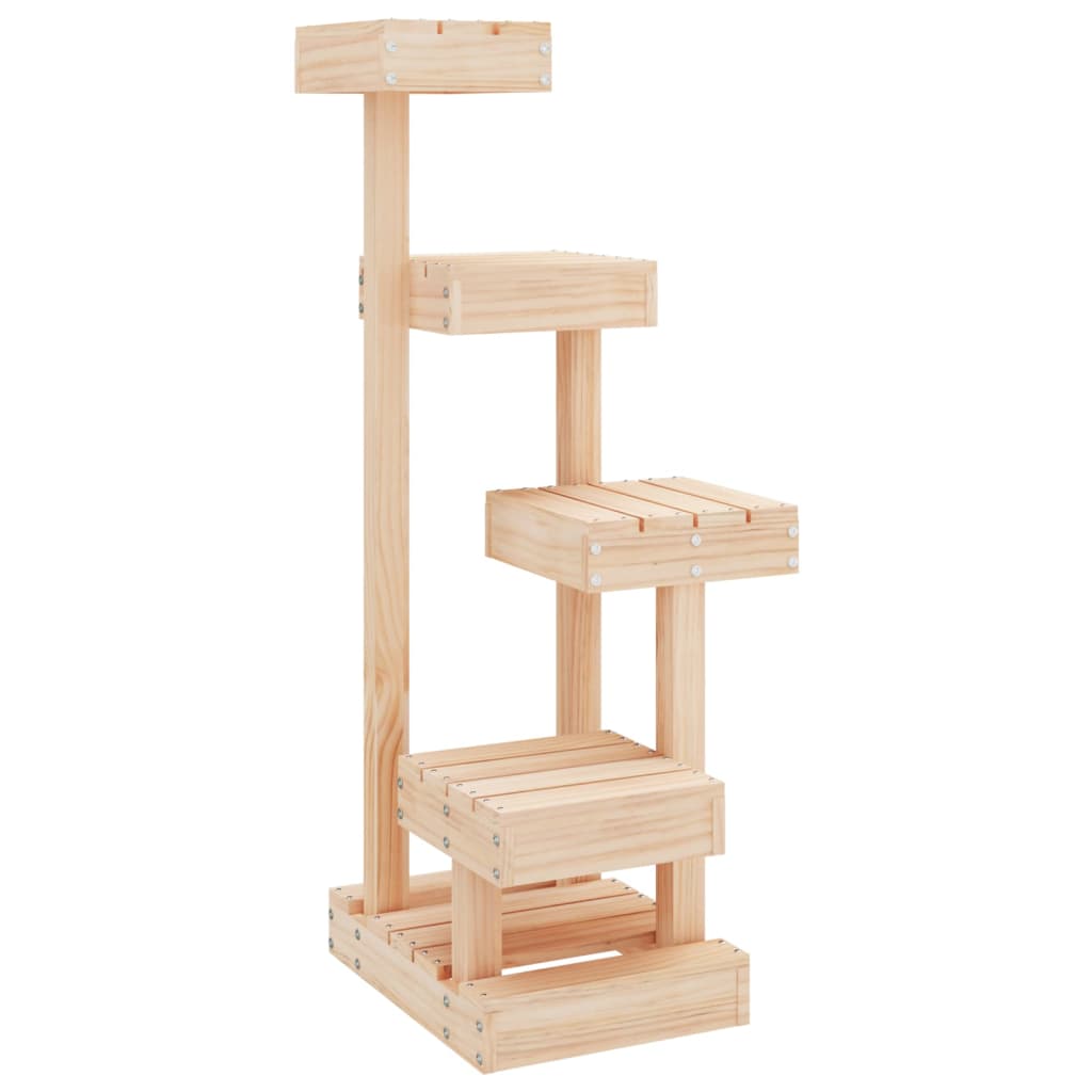 KFX-1210941 Multi-Level Cat Tree with Four Platforms Made of Solid Pine Wood, 45.5x49x103 cm