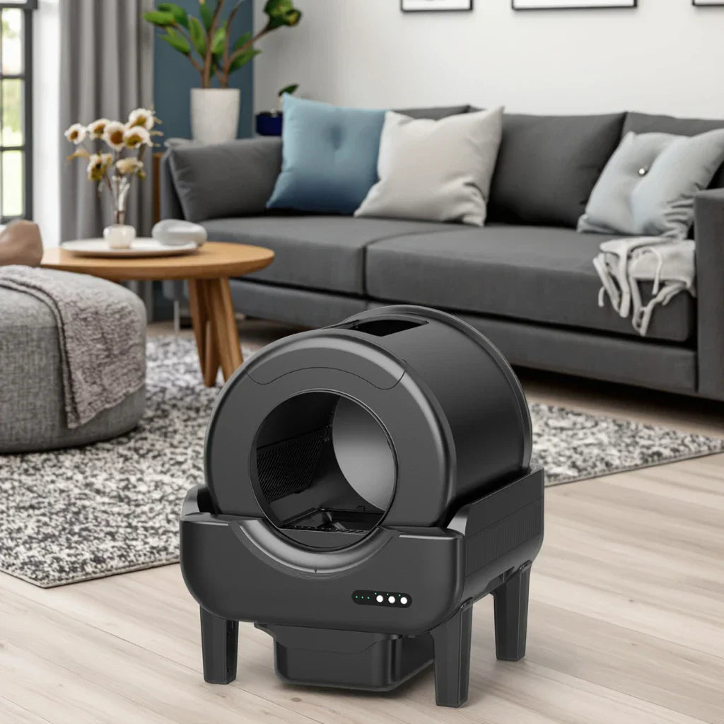 KFX-121107 Automatic One-Click Cat Litter Box with Anti-Splash Feature and Large Capacity