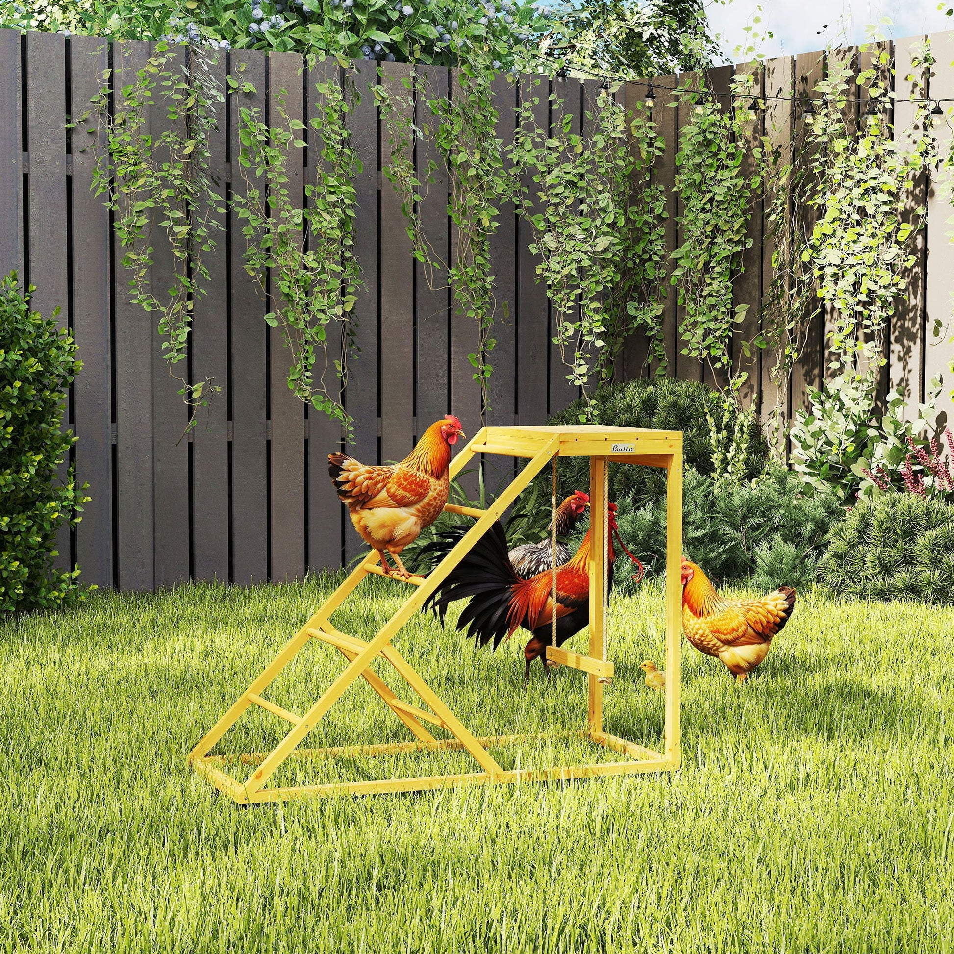 KFX-1211325 Chicken Activity Center with Perches, Ladder, and Swing for Healthy Poultry Playtime