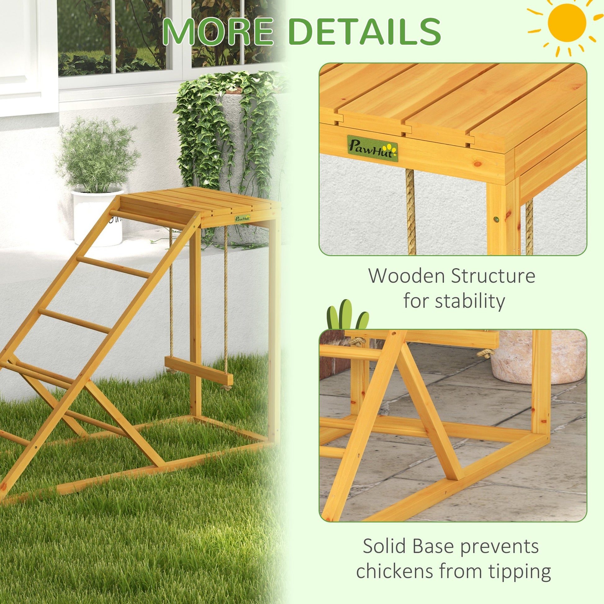 KFX-1211325 Chicken Activity Center with Perches, Ladder, and Swing for Healthy Poultry Playtime