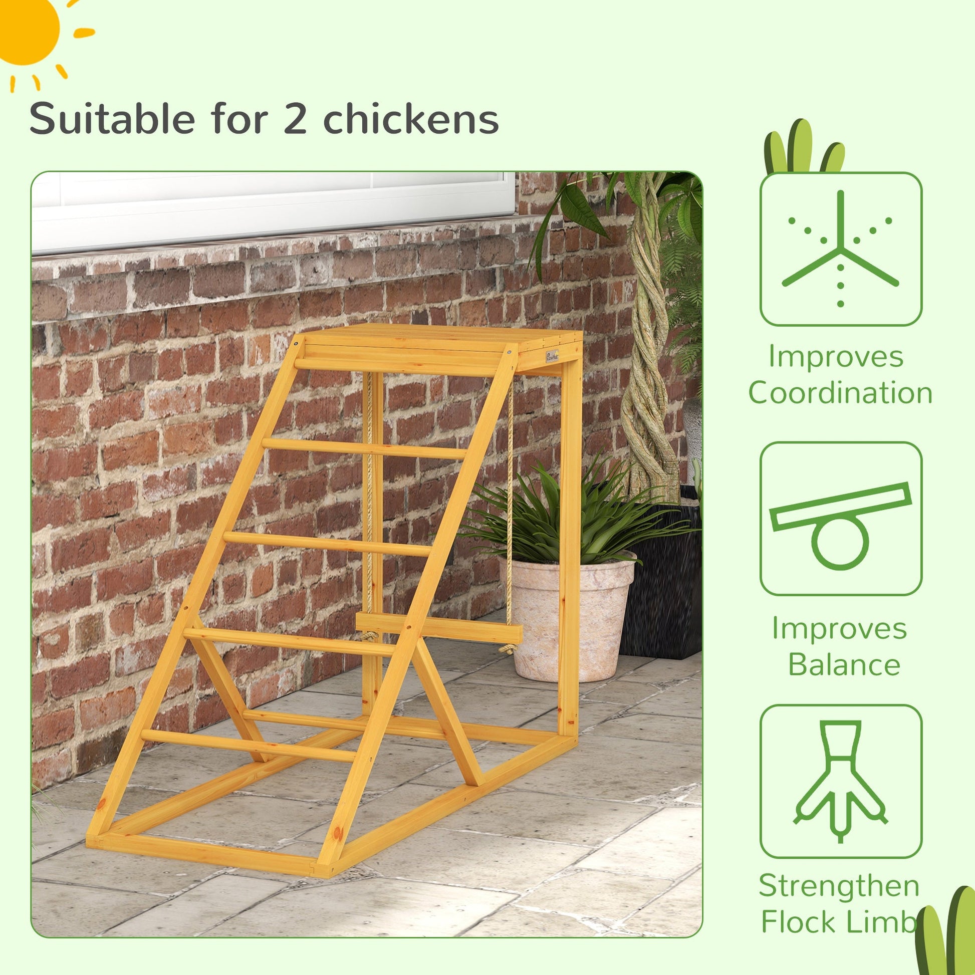 KFX-1211325 Chicken Activity Center with Perches, Ladder, and Swing for Healthy Poultry Playtime