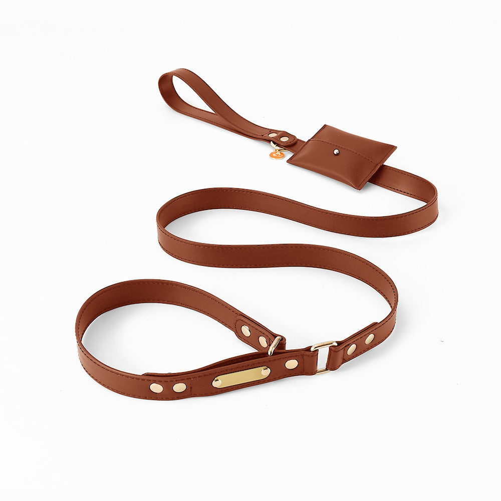KFX-1211453 Durable PU Leather Explosion-Proof Dog Leash - Fashionable and Simple Design, Multiple Sizes Available