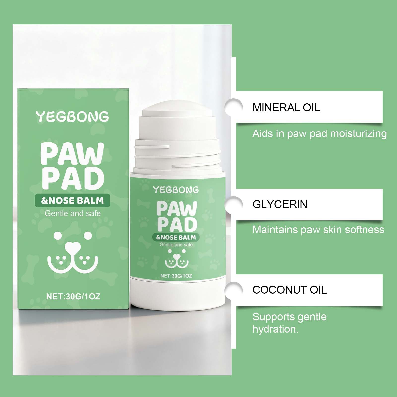 KFX-1213117 Pet Paw Balm - Gentle Moisturizing and Nourishing Disinfectant for Paws, 50 g