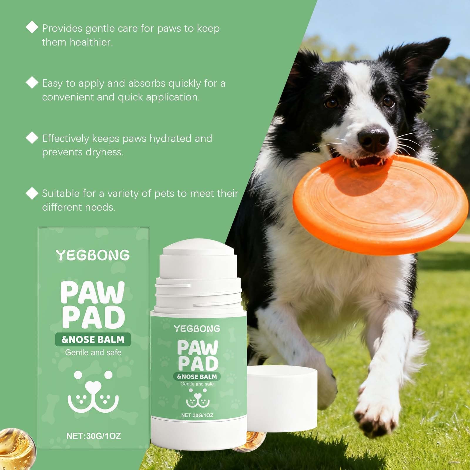 KFX-1213117 Pet Paw Balm - Gentle Moisturizing and Nourishing Disinfectant for Paws, 50 g