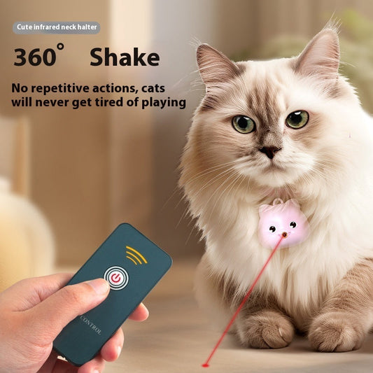 KFX-1215421 Rechargeable Infrared Cat Collar with Remote Control, Adjustable Neck Halter in Pink and Blue