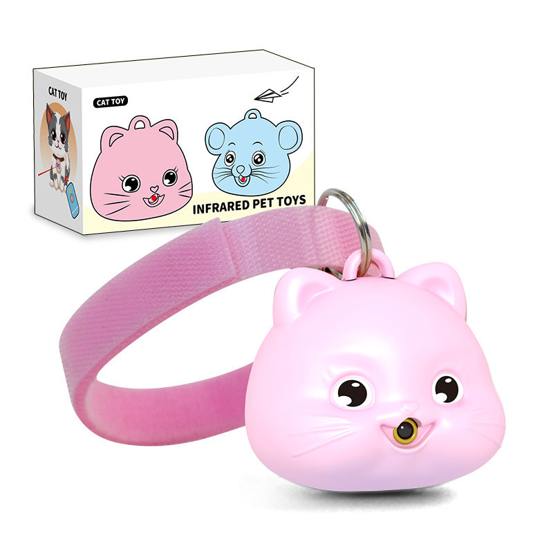 KFX-1215421 Rechargeable Infrared Cat Collar with Remote Control, Adjustable Neck Halter in Pink and Blue