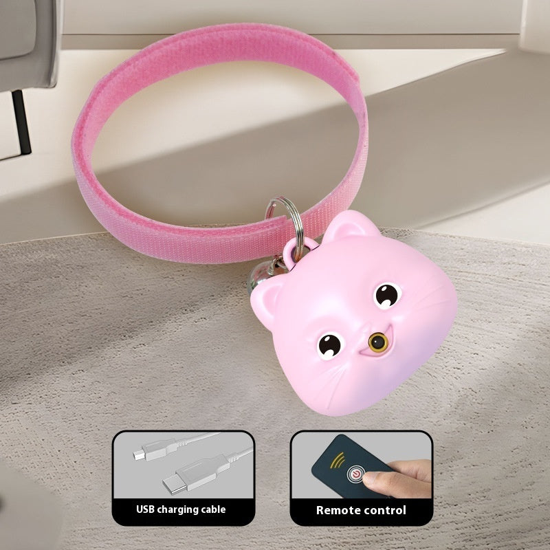 KFX-1215421 Rechargeable Infrared Cat Collar with Remote Control, Adjustable Neck Halter in Pink and Blue