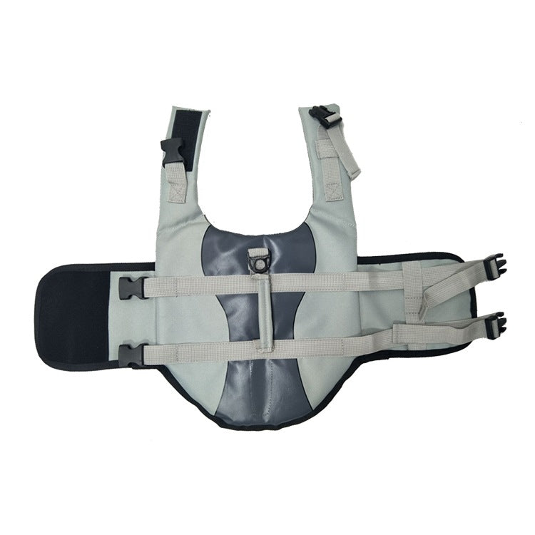 KFX-1216701 Rose Red & Silver Grey Pet Life Jacket - Safe & Durable Polyester Vest, Sizes XS to L