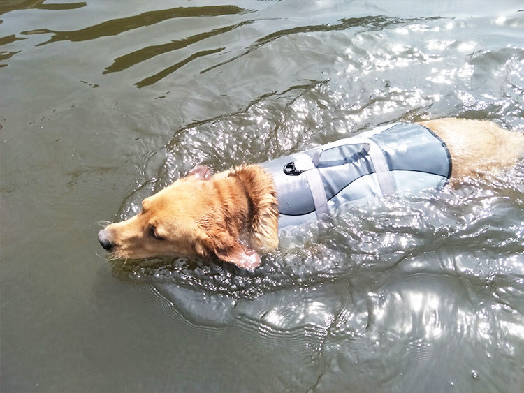 KFX-1216701 Rose Red & Silver Grey Pet Life Jacket - Safe & Durable Polyester Vest, Sizes XS to L