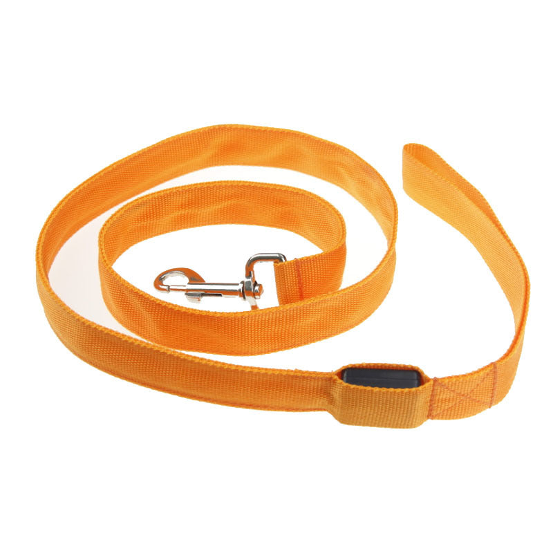 KFX-1217213 LED Adjustable Nylon Traction Belt Dog Leash with Multicolor Light - 120CM Length, 2.5CM Width
