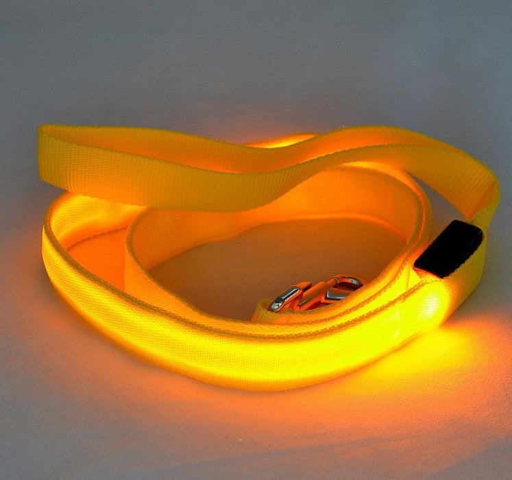 KFX-1217213 LED Adjustable Nylon Traction Belt Dog Leash with Multicolor Light - 120CM Length, 2.5CM Width
