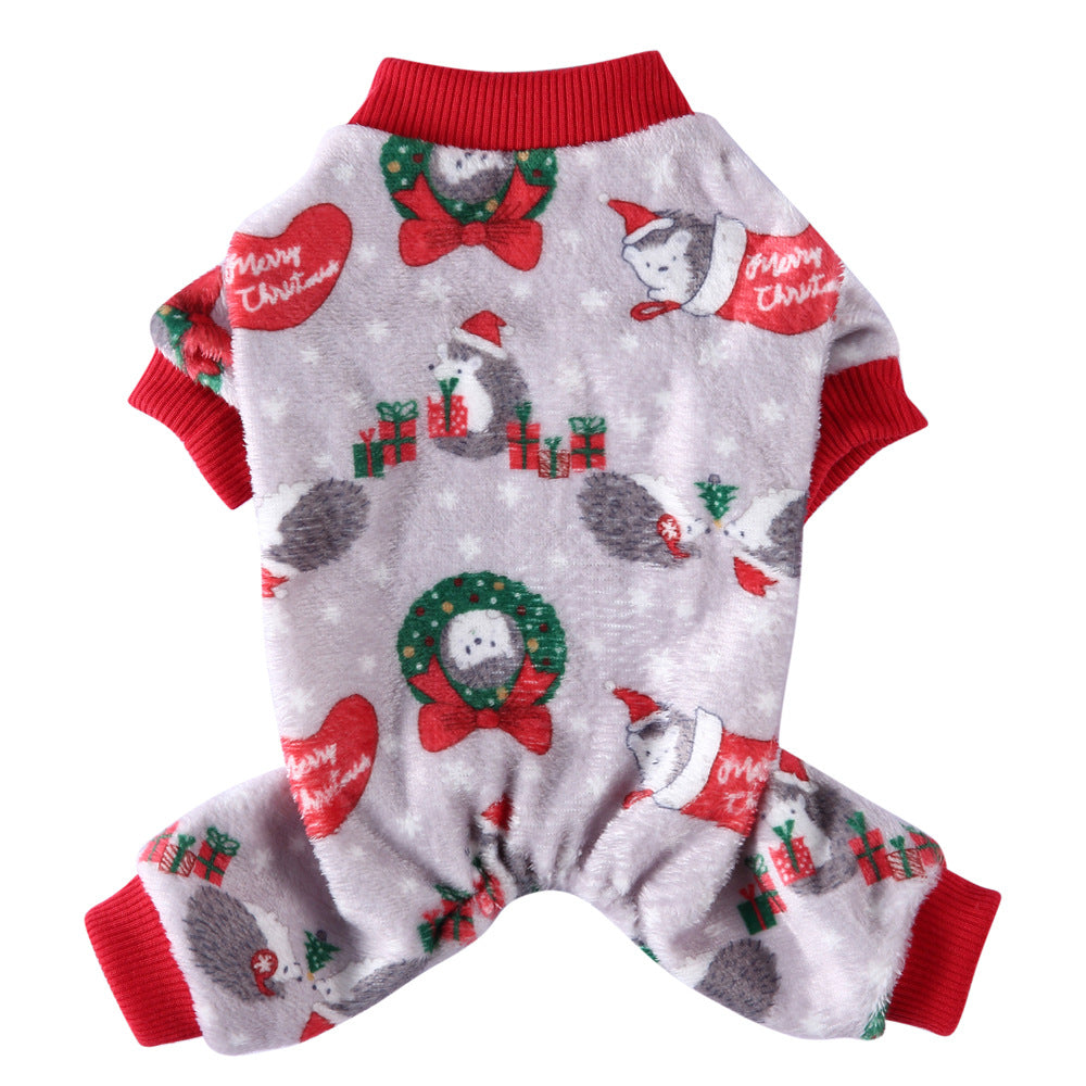KFX-1217981 Cozy Coral Fleece Autumn Pet Clothing for Four-Legged Friends in Festive Designs