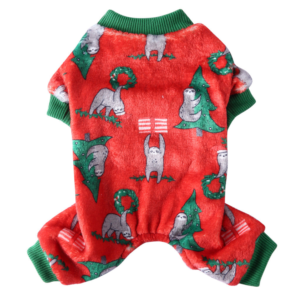 KFX-1217981 Cozy Coral Fleece Autumn Pet Clothing for Four-Legged Friends in Festive Designs