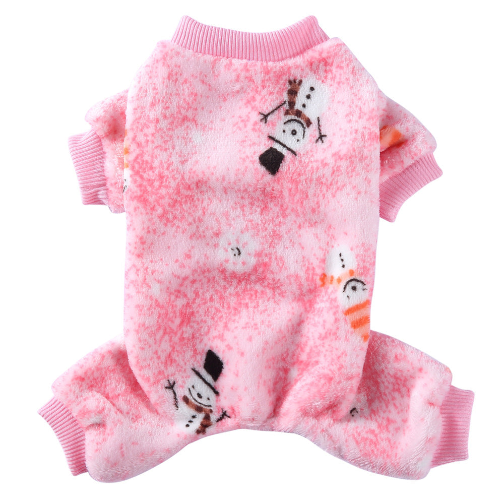 KFX-1217981 Cozy Coral Fleece Autumn Pet Clothing for Four-Legged Friends in Festive Designs