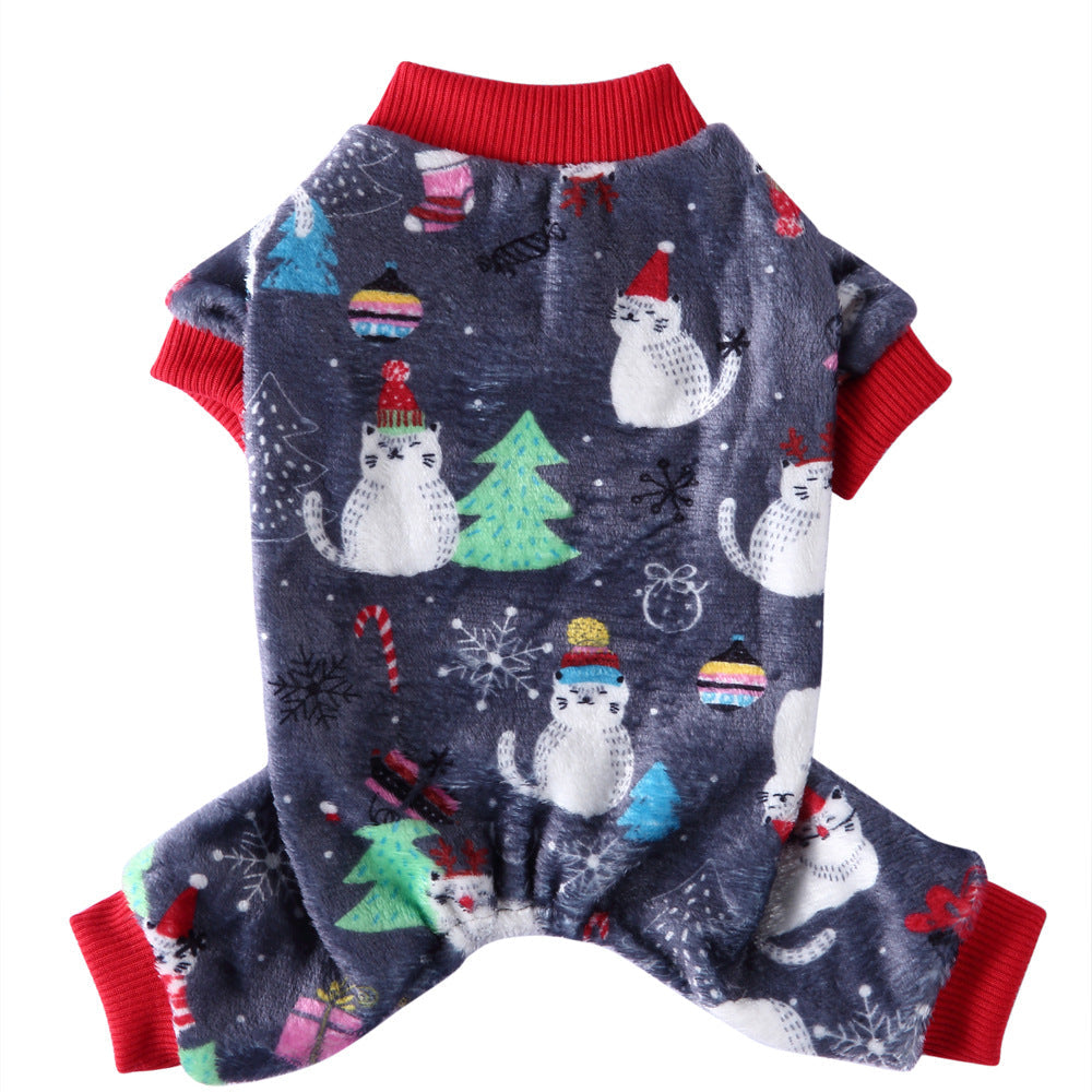 KFX-1217981 Cozy Coral Fleece Autumn Pet Clothing for Four-Legged Friends in Festive Designs