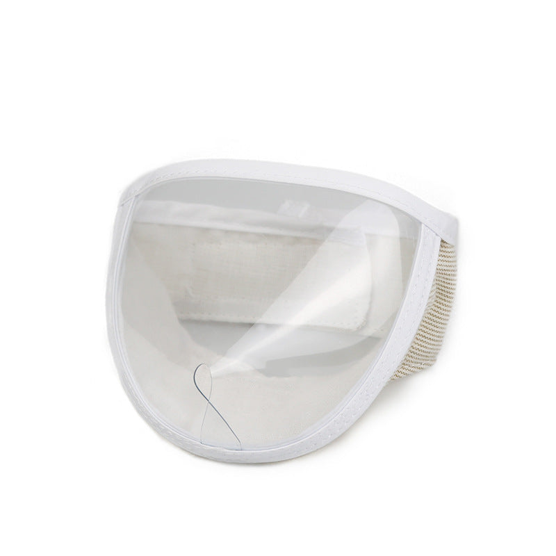 KFX-1219005 Transparent Cat Eye Anti-Bite Cleaning Mask for Cats - PVC and Cotton, White, Size S/M Available