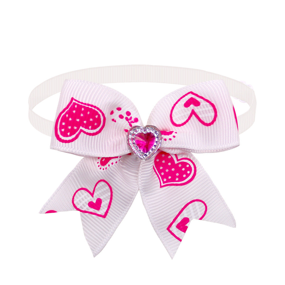 KFX-1219261 Candy Color Pet Bow Tie Accessory – Spring and Autumn Use, Various Patterns Available