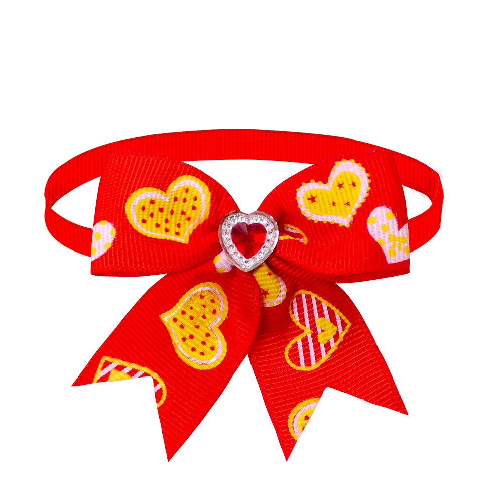 KFX-1219261 Candy Color Pet Bow Tie Accessory – Spring and Autumn Use, Various Patterns Available