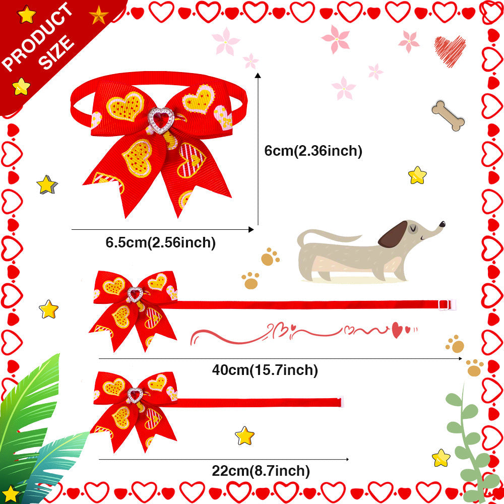 KFX-1219261 Candy Color Pet Bow Tie Accessory – Spring and Autumn Use, Various Patterns Available