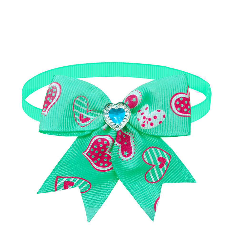 KFX-1219261 Candy Color Pet Bow Tie Accessory – Spring and Autumn Use, Various Patterns Available