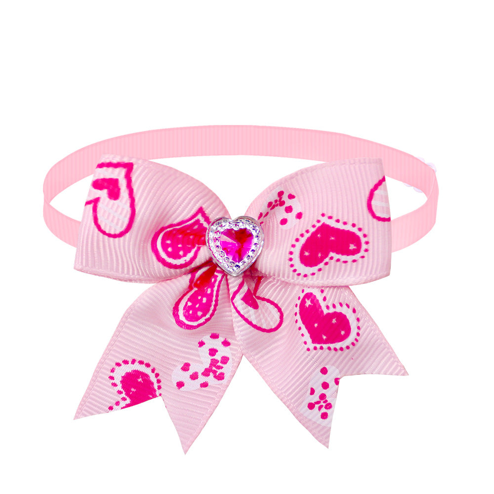 KFX-1219261 Candy Color Pet Bow Tie Accessory – Spring and Autumn Use, Various Patterns Available